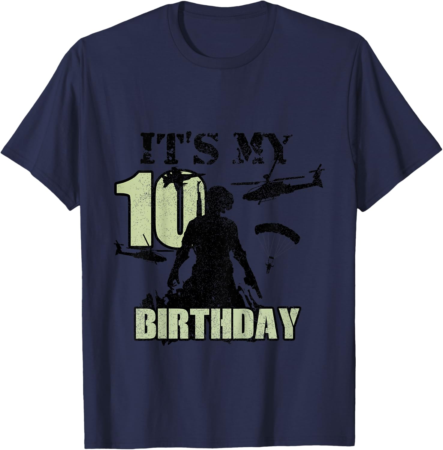 10 Year Old Call Of Theme It's My Birthday Gift Boys Girls T-Shirt - T-Shirt | Navy
