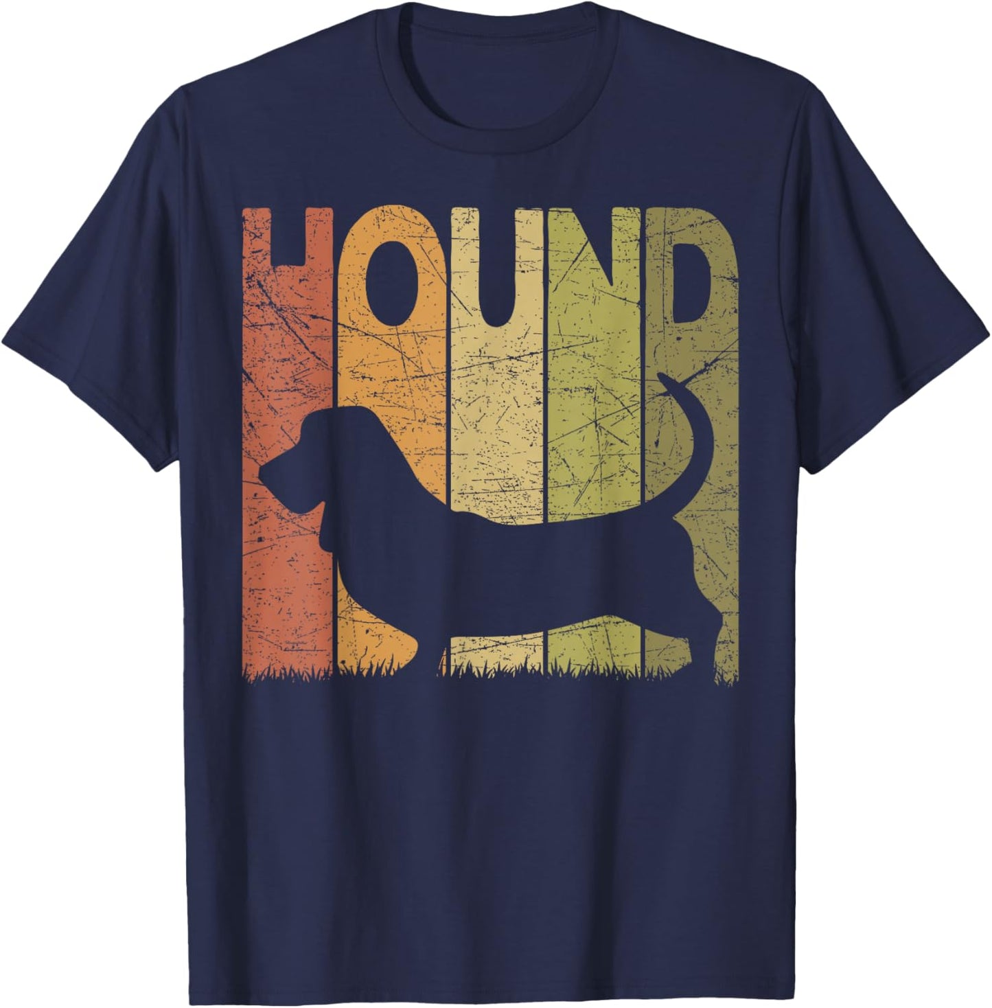 Basset Hound Vintage Basset Dog Retro Dog Lover T-Shirt - T-Shirt | Navy