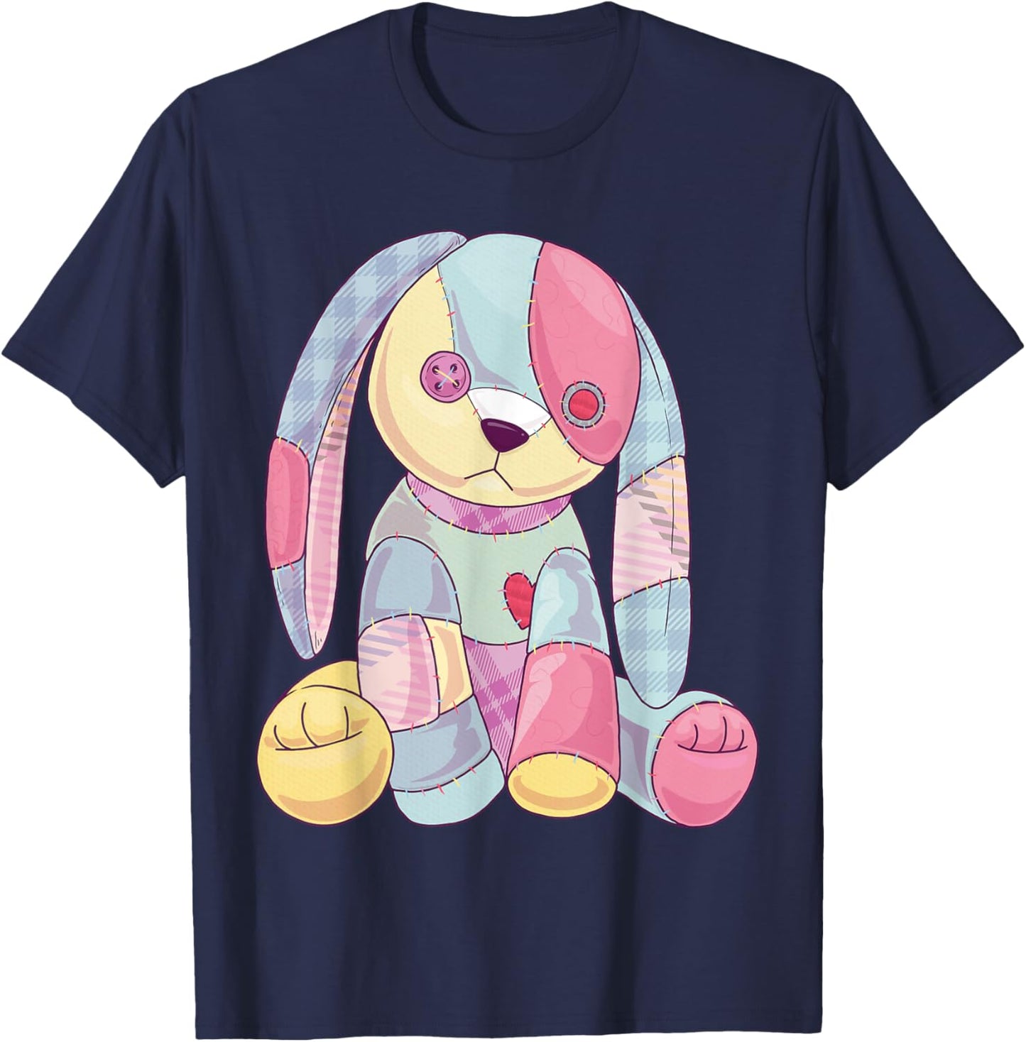 Pastel Goth Shirt Creepy Cute Witchy Bunny Aesthetic Rabbit T-Shirt - T-Shirt | Navy