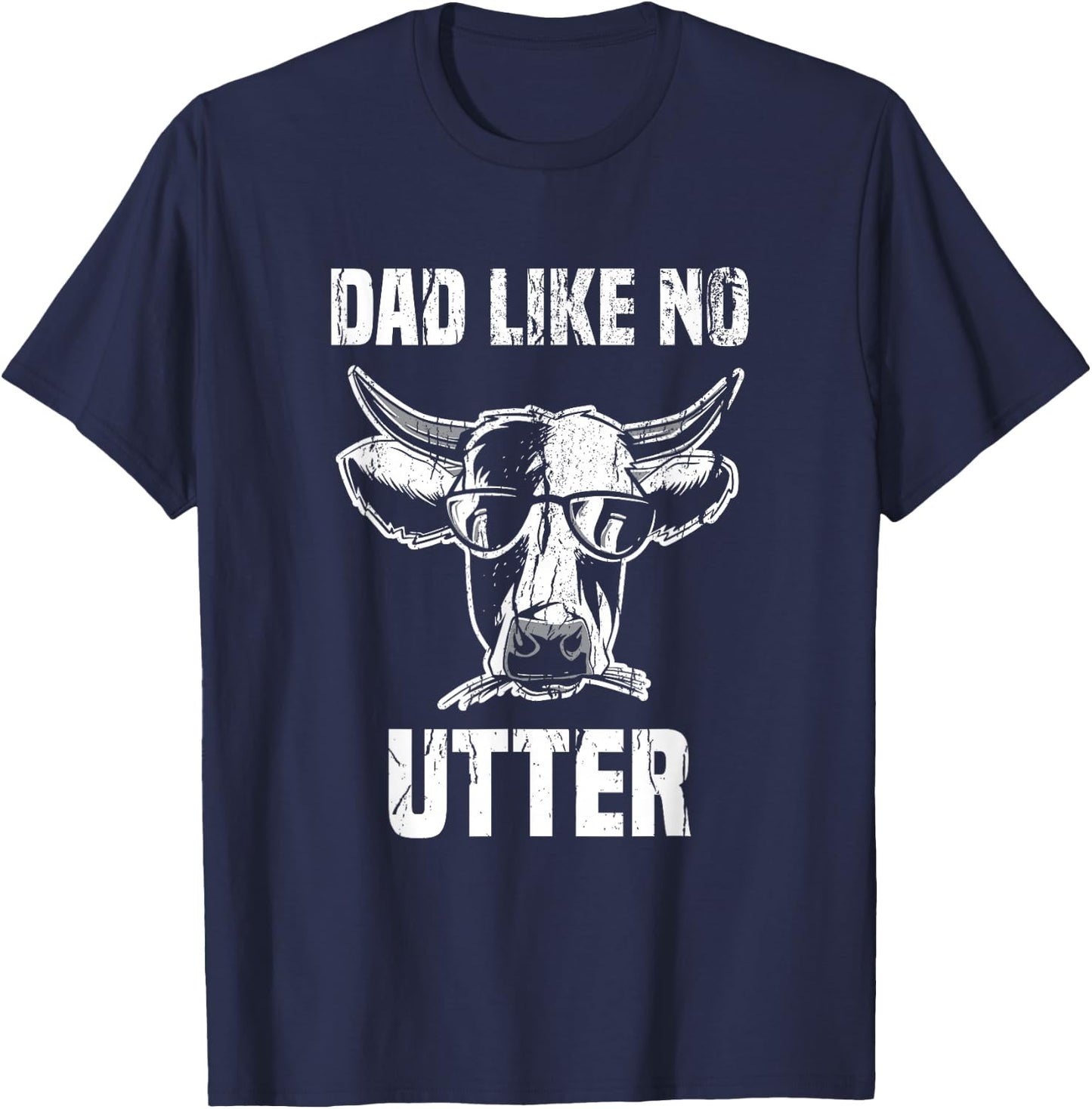 Lustige Khe Bauernhof Papa Farming Leben Kuh Men's Adults Black Animal Small Classic Fit Crew Collar Short Sleeve Father's Day T-Shirt - T-Shirt | Navy