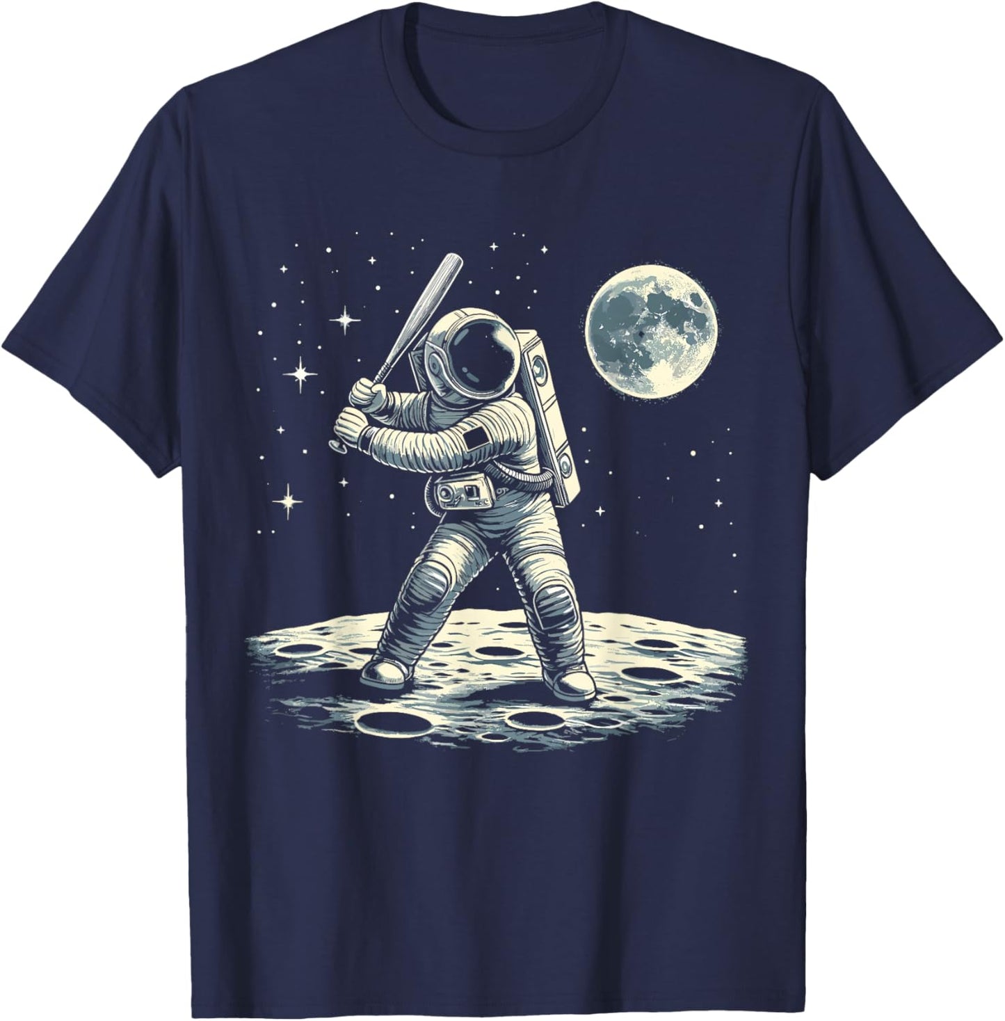 Astronaut Baseball in Space T-Shirt - T-Shirt | Navy