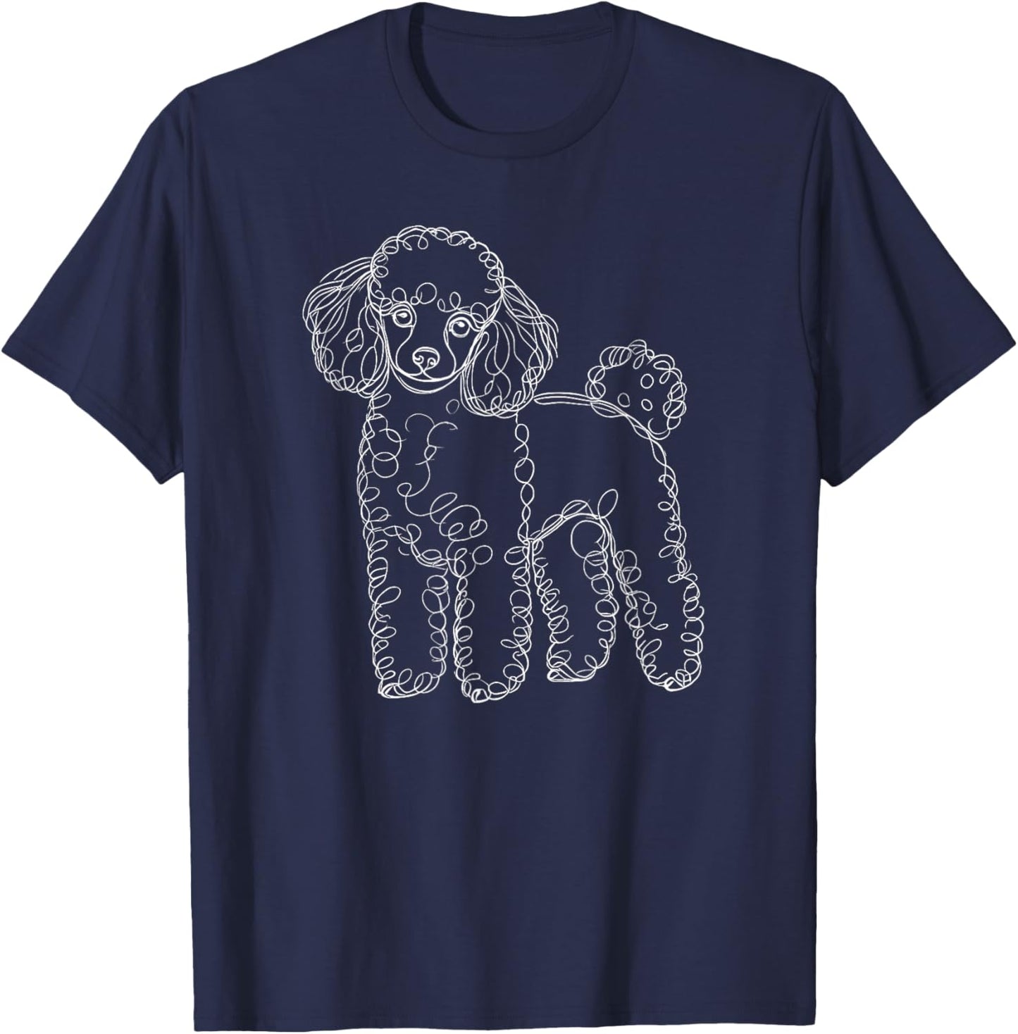 Line Art Toy Poodle Dog Toy Poodles T-Shirt - T-Shirt | Navy