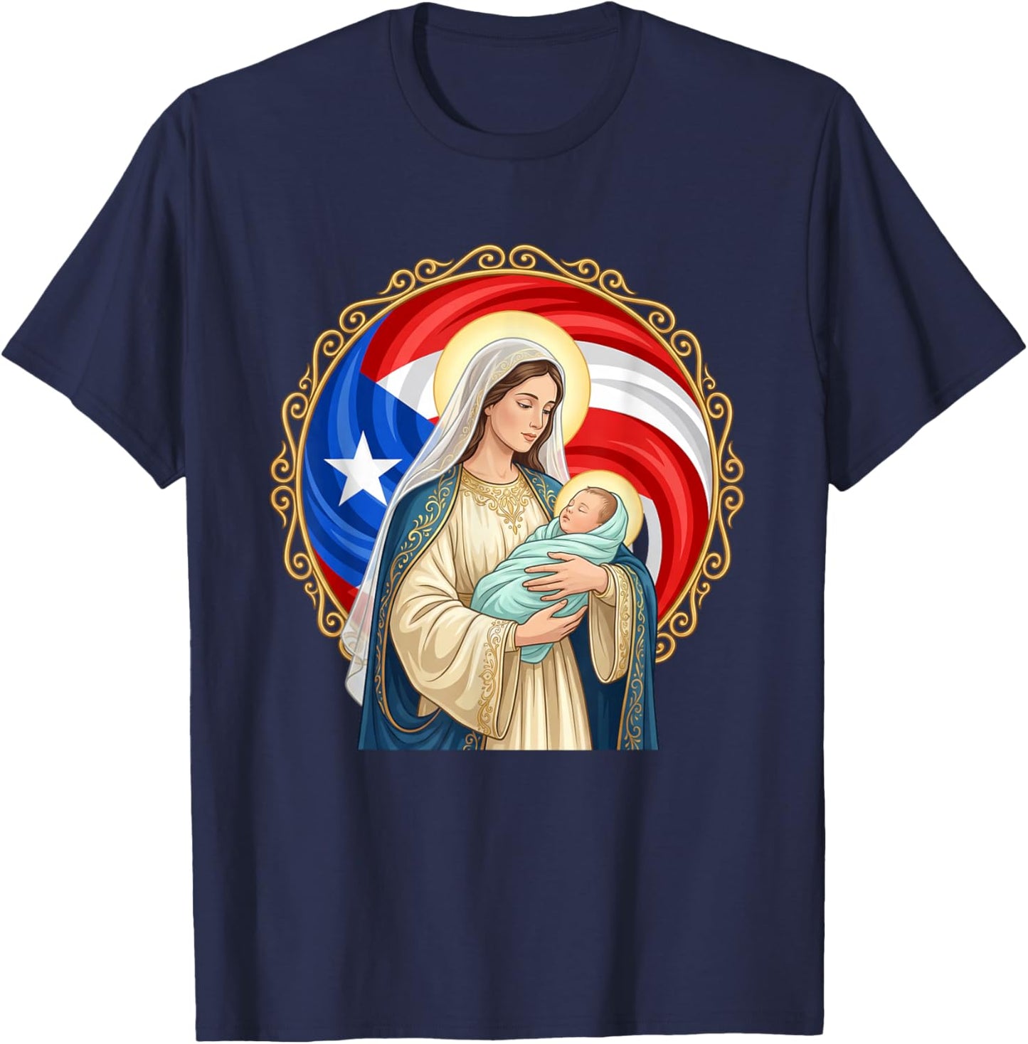 Virgen de La Providencia. Patrona de Puerto Rico T-Shirt - T-Shirt | Navy