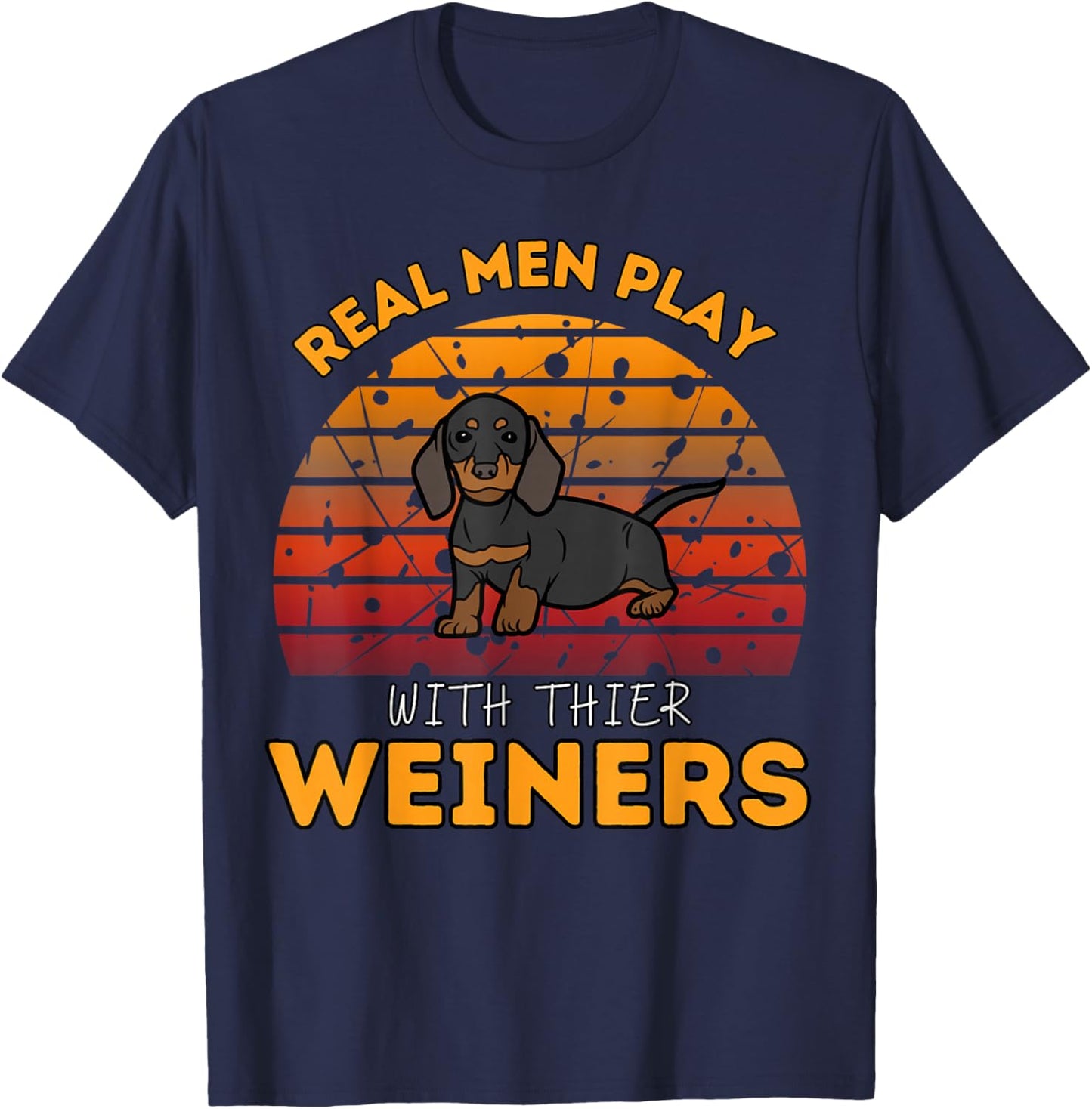 I Love My Little Weiner Funny Dog Dachshund Perfect T-Shirt - T-Shirt | Navy