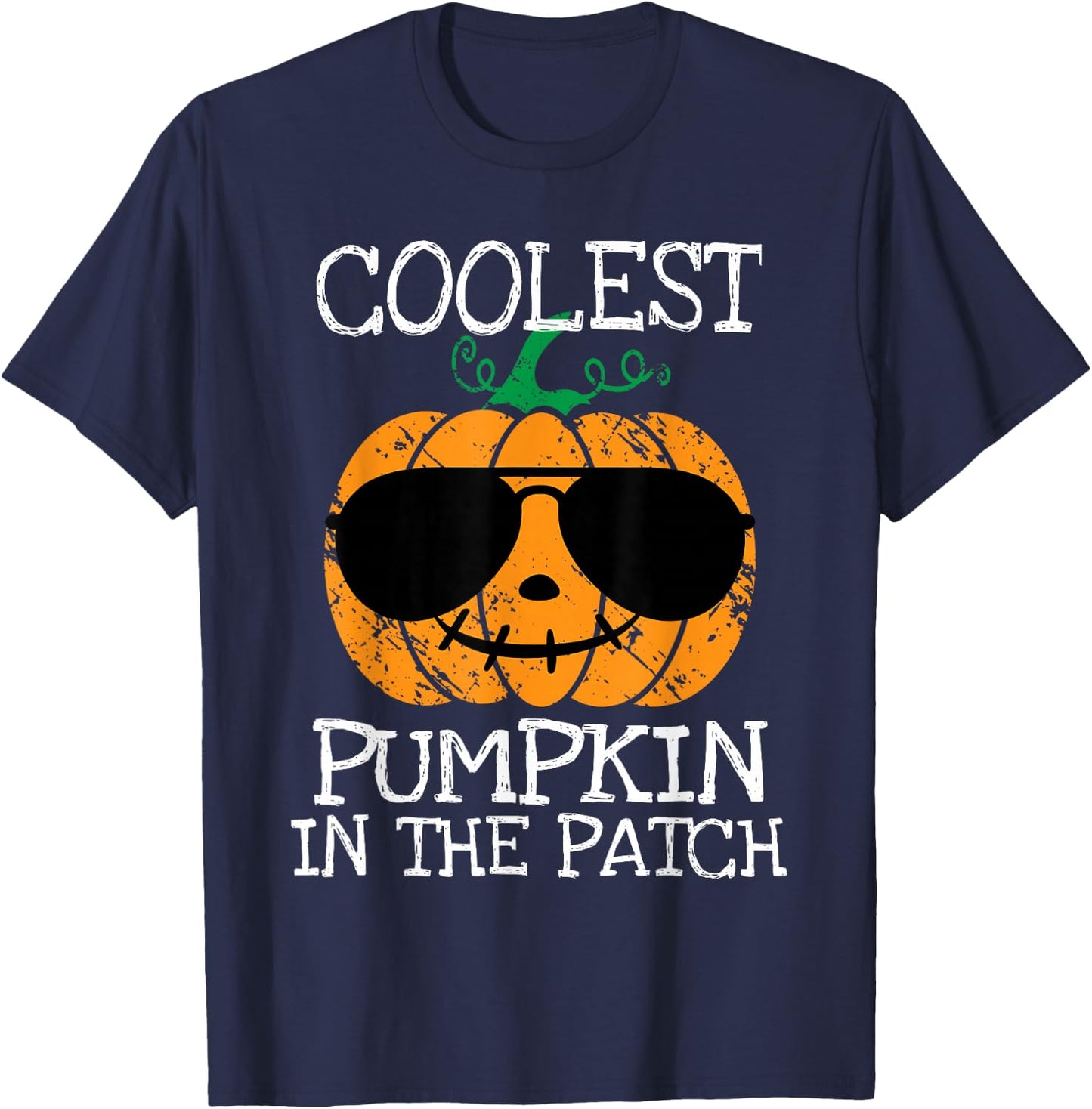 Kids Coolest Pumpkin In The Patch Halloween Boys Girls Teens T-Shirt - T-Shirt | Navy
