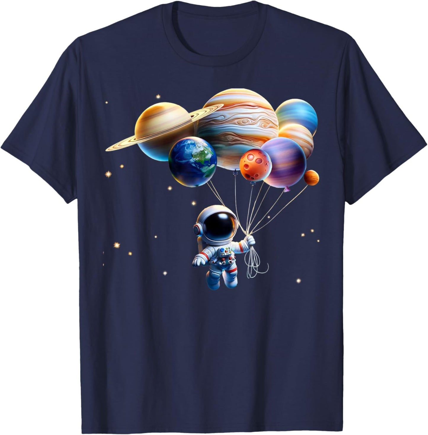 Funny Astronaut Planets Gift Men Women Kids Astronomy Space T-Shirt - T-Shirt | Navy