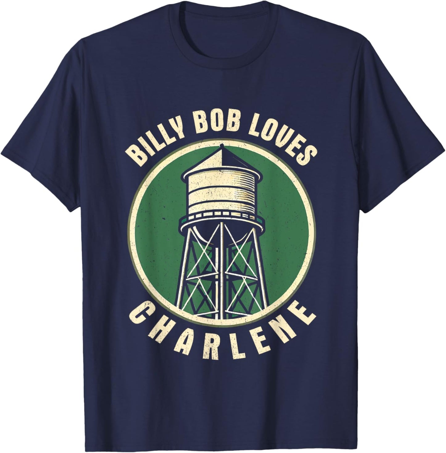 Valgory Limited Billy Bob Loves Charlene Funny Gifts Lover Heart T-Shirt - T-Shirt | Navy