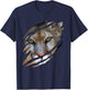 Mountain Lion Puma Cougar Claws Scratch Ripping Graphic T-Shirt - T-Shirt | Navy