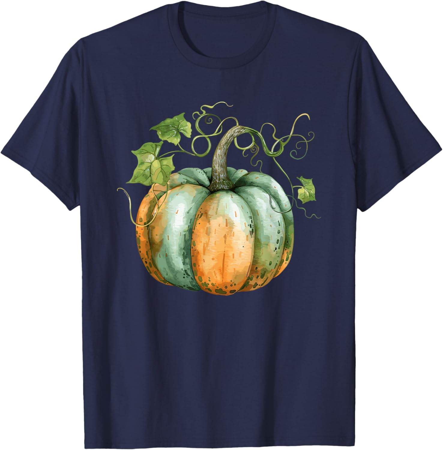 Vintage Pumpkin Autumn Harvest Fall Thanksgiving Design T-Shirt - T-Shirt | Navy