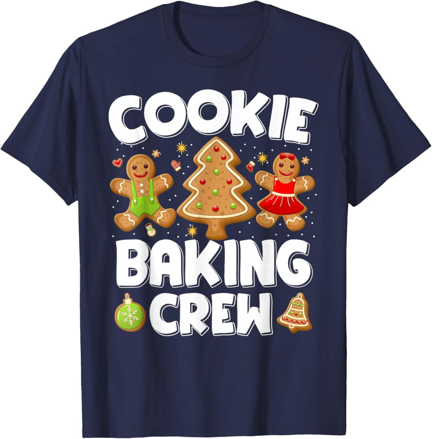 Cookie Baking Crew Christmas Gingerbread Team Squad Family T-Shirt - T-Shirt | Navy