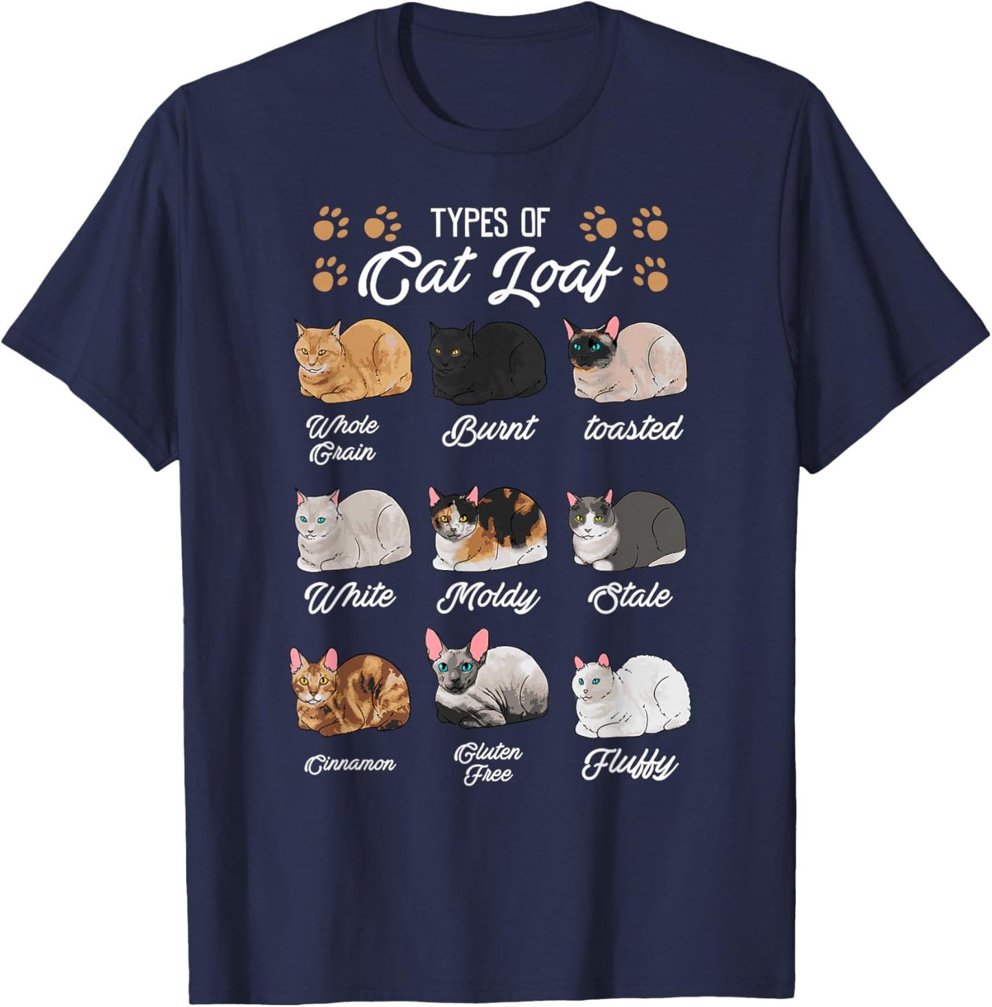 Cat Lover's Kitty Kitten Loaf Shirt - Classic Fit Black T-Shirt - T-Shirt | Navy