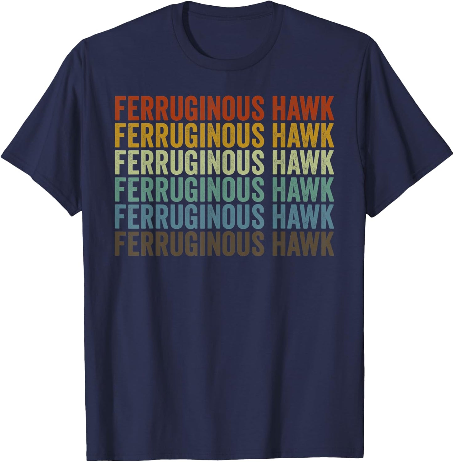 Ferruginous Hawk Retro T-Shirt - T-Shirt | Navy