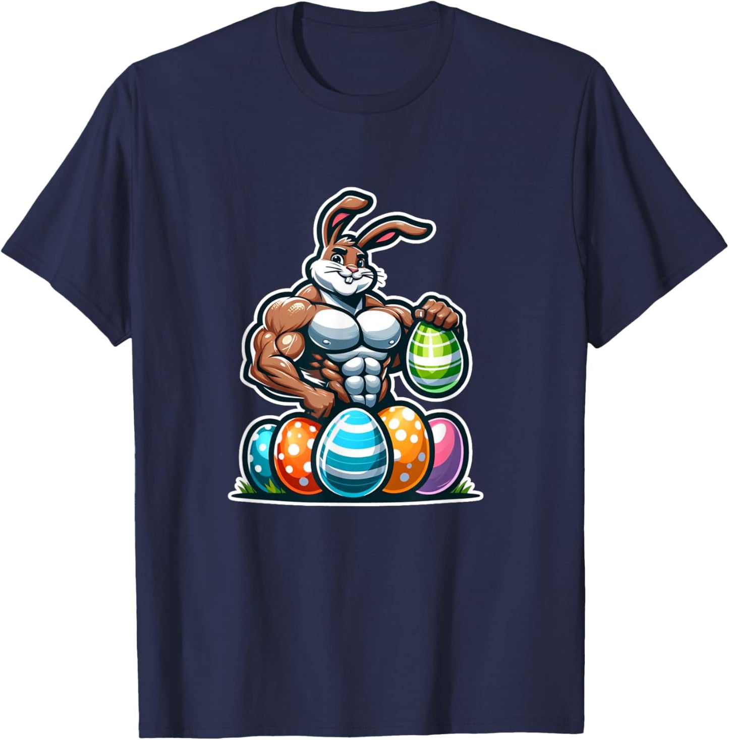 Jacked Easter Bunny Gym T-Shirt - T-Shirt | Navy