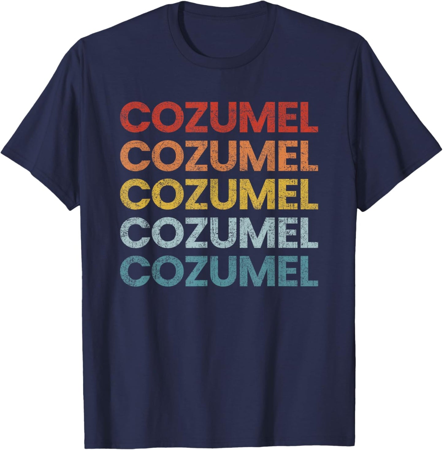 Vintage Cozumel Mexico Retro Throwback Souvenir T-Shirt - T-Shirt | Navy