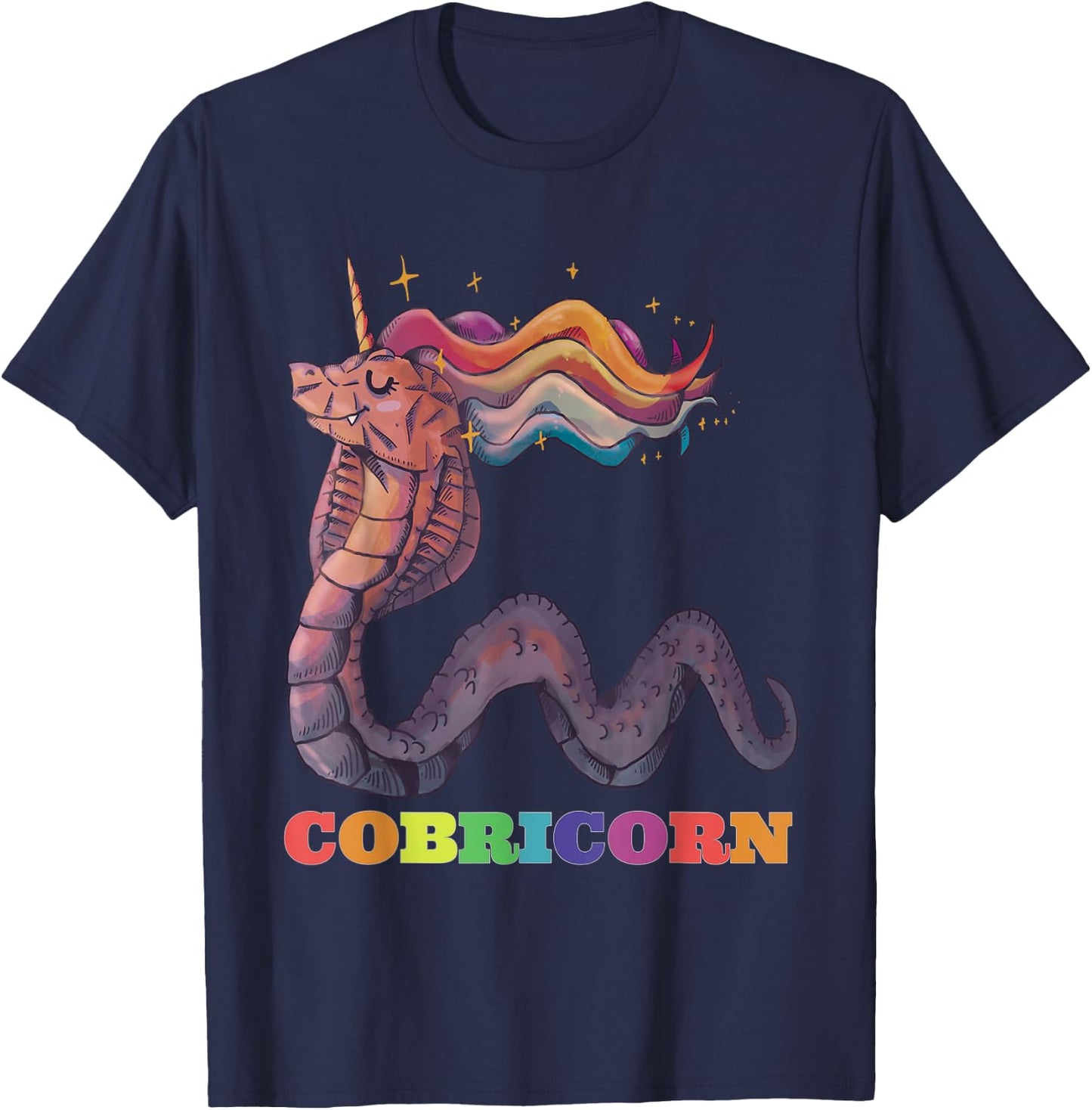 King Cobra Unicorn Cobricorn Funny Snake Lover Gift Cute T-Shirt - T-Shirt | Navy