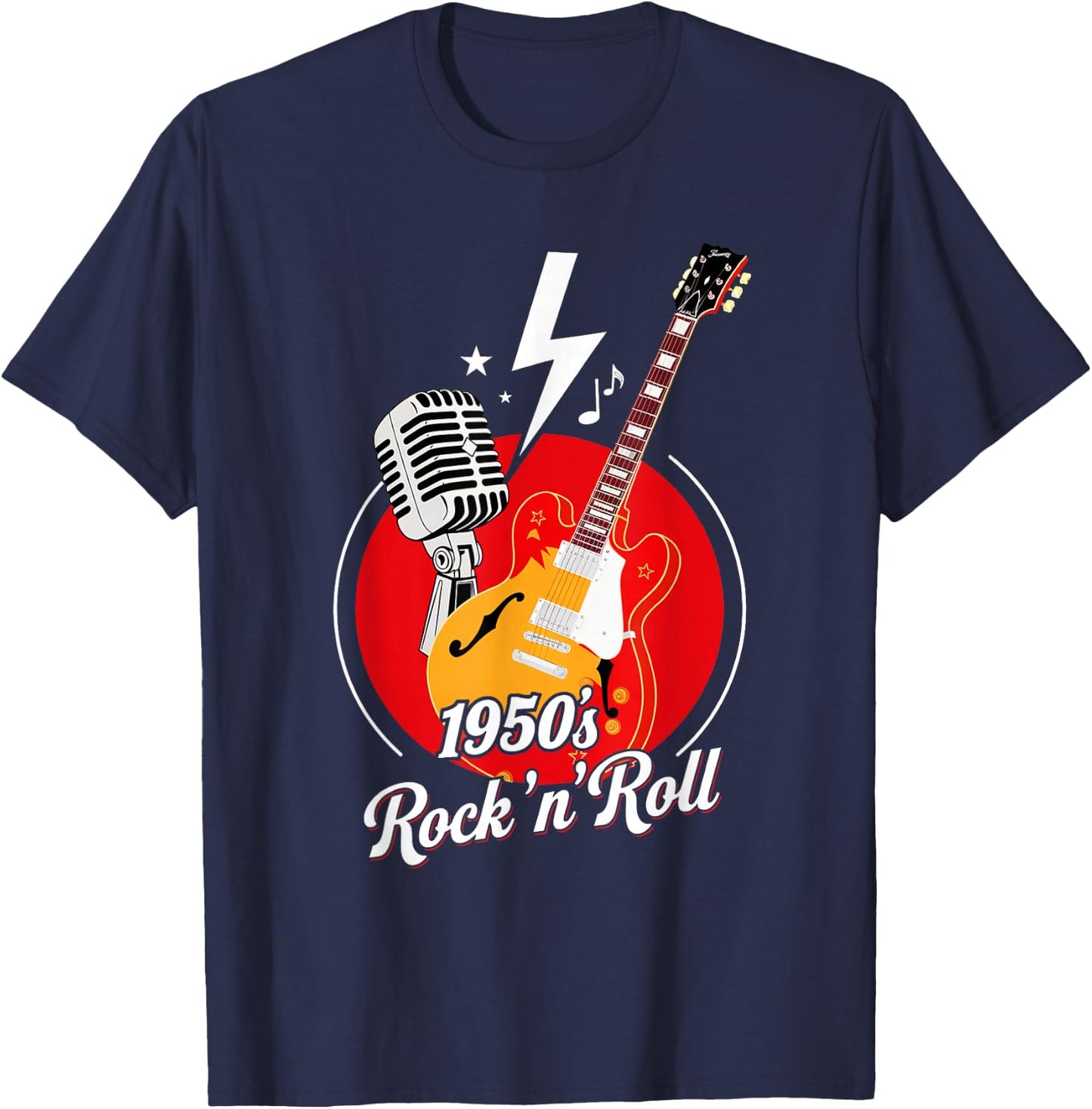 1950's Rock 'n' Roll 50's Music Fun T-Shirt - T-Shirt | Navy