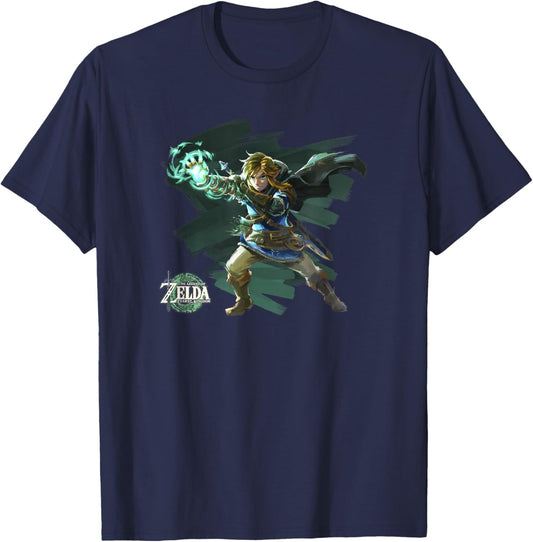 The Legend of Zelda Tears Of The Kingdom Link Brush Art T-Shirt - T-Shirt | Navy