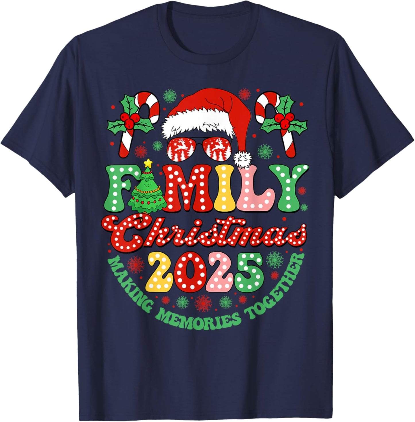 Family Christmas 2025 Christmas Squad Xmas Matching Pajamas T-Shirt - T-Shirt | Navy