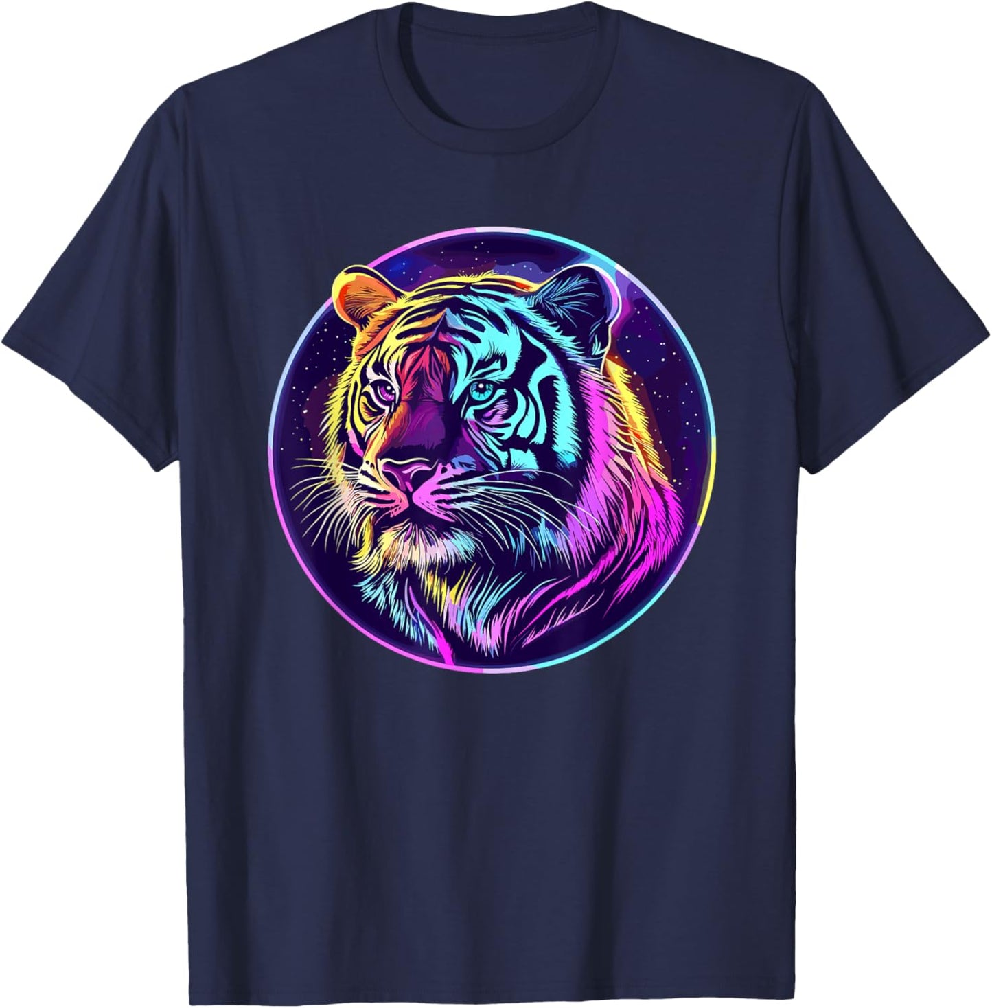 Tigre cosmique coloré T-Shirt - T-Shirt | Navy