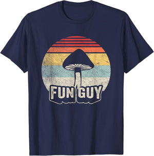 Vintage Funguy Fungi Funny Mushroom Fungi Shirt Fun Guy T-Shirt - T-Shirt | Navy