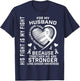 His Fight Is My Fight Husband Lung Cancer Awareness Wife T-Shirt - T-Shirt | Navy