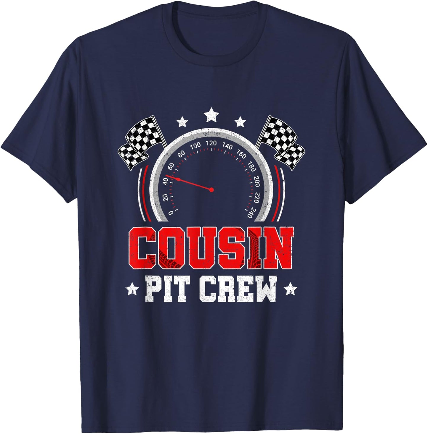 Cousin Pit Crew Race Car Birthday Party Racing Family T-Shirt - T-Shirt | Navy