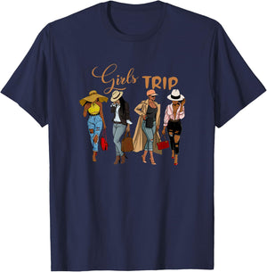 Girls Trip Black Women Queen-Melanin African American Pride T-Shirt - T-Shirt | Navy
