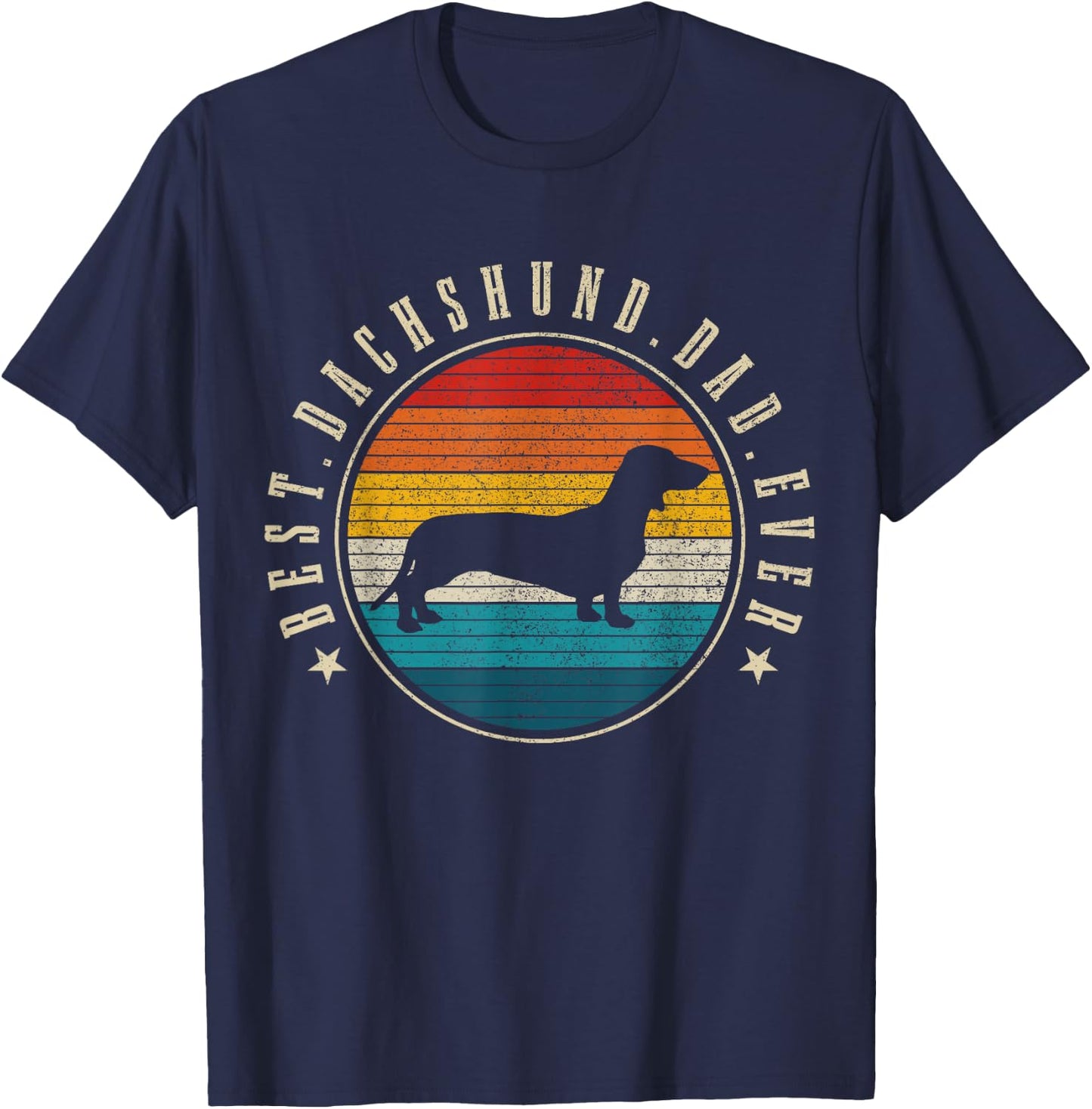 Dachshund Dog Vintage Funny Dog T-Shirt - T-Shirt | Navy