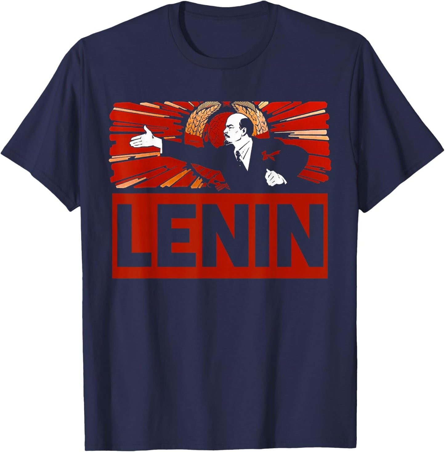 Lenin Retro Vintage Soviet Propaganda. SOVI8 T. T-Shirt - T-Shirt | Navy