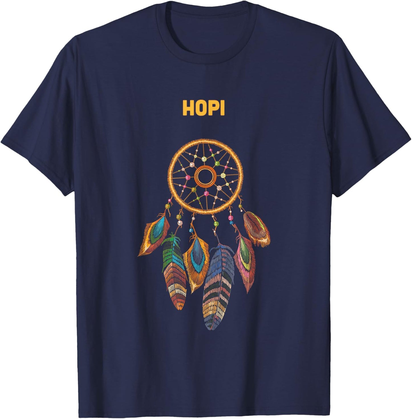 Hopi Tribe Native American Indian Vintage Dream Catcher T-Shirt - T-Shirt | Navy