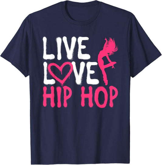 Cool Hip Hop Dancer Design Girls Hip Hop Lovers T-Shirt - T-Shirt | Navy