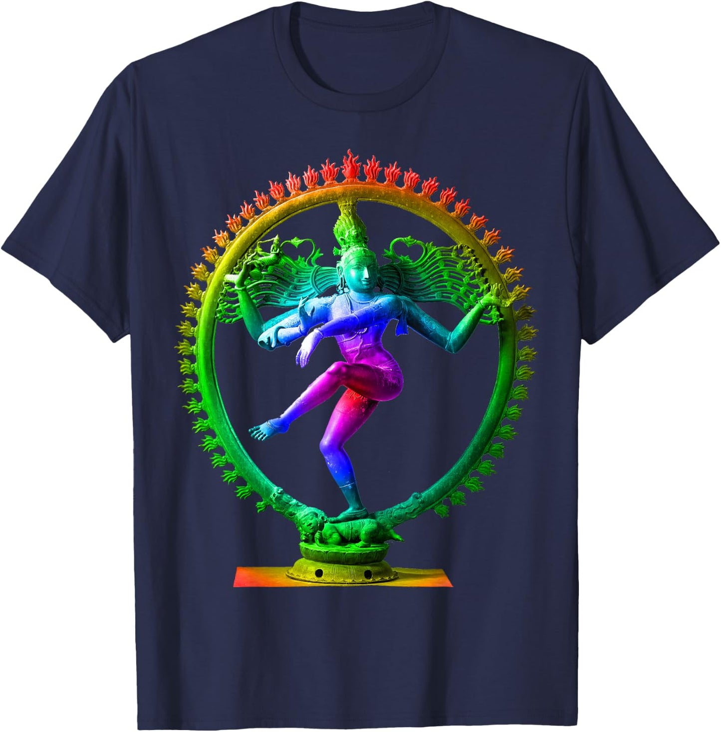 Lord Shiva Nataraja Statue dancing Divine Tandava Hindu gift T-Shirt - T-Shirt | Navy