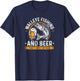 Walleye Fishing and Beer Fisherman T-Shirt - T-Shirt | Navy