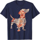 Floral Dachshund - Pet Breeder Dog Owner Animal Lover T-Shirt - T-Shirt | Navy