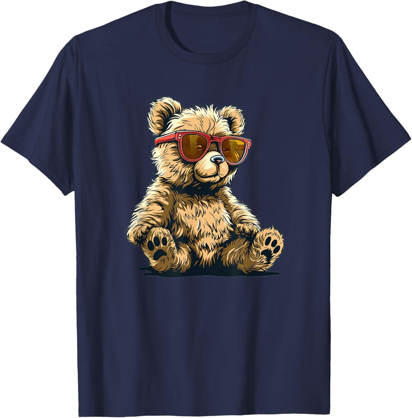 Cool Teddy bear with sunglasses outfit for boys and girls T-Shirt - T-Shirt | Navy