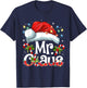 Mr and Mrs Claus Couples Matching Christmas Pajamas Santa T-Shirt - T-Shirt | Navy