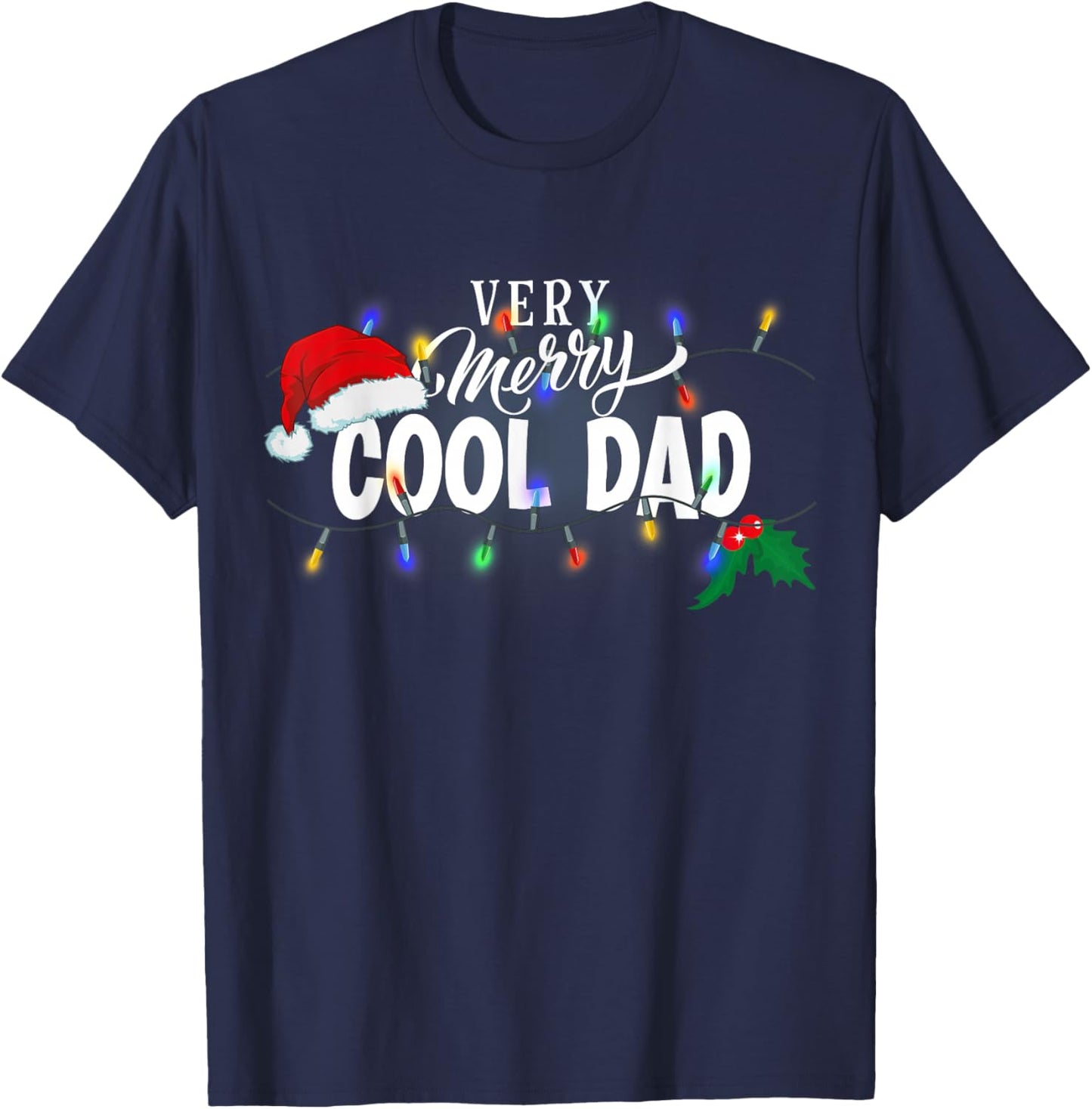 Matching Very Merry Cool Dad Christmas T-Shirt - T-Shirt | Navy