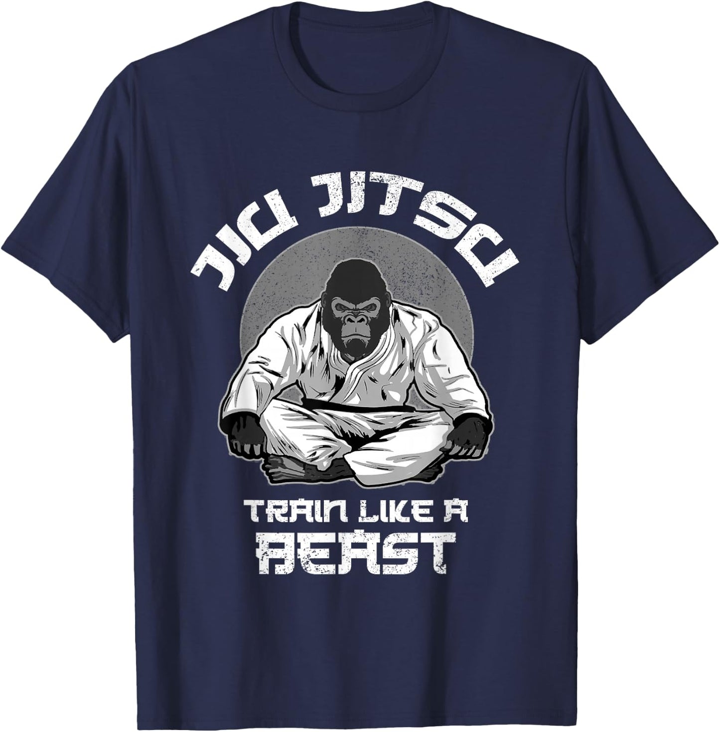 Train like a Beast Jiu Jitsu, BJJ Grappling MMA Gorilla T-Shirt - T-Shirt | Navy