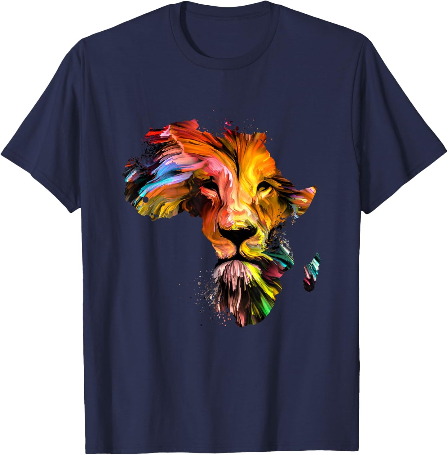 Vintage African Lion | Lion Face | Zoo Animal | Lion T-Shirt - T-Shirt | Navy