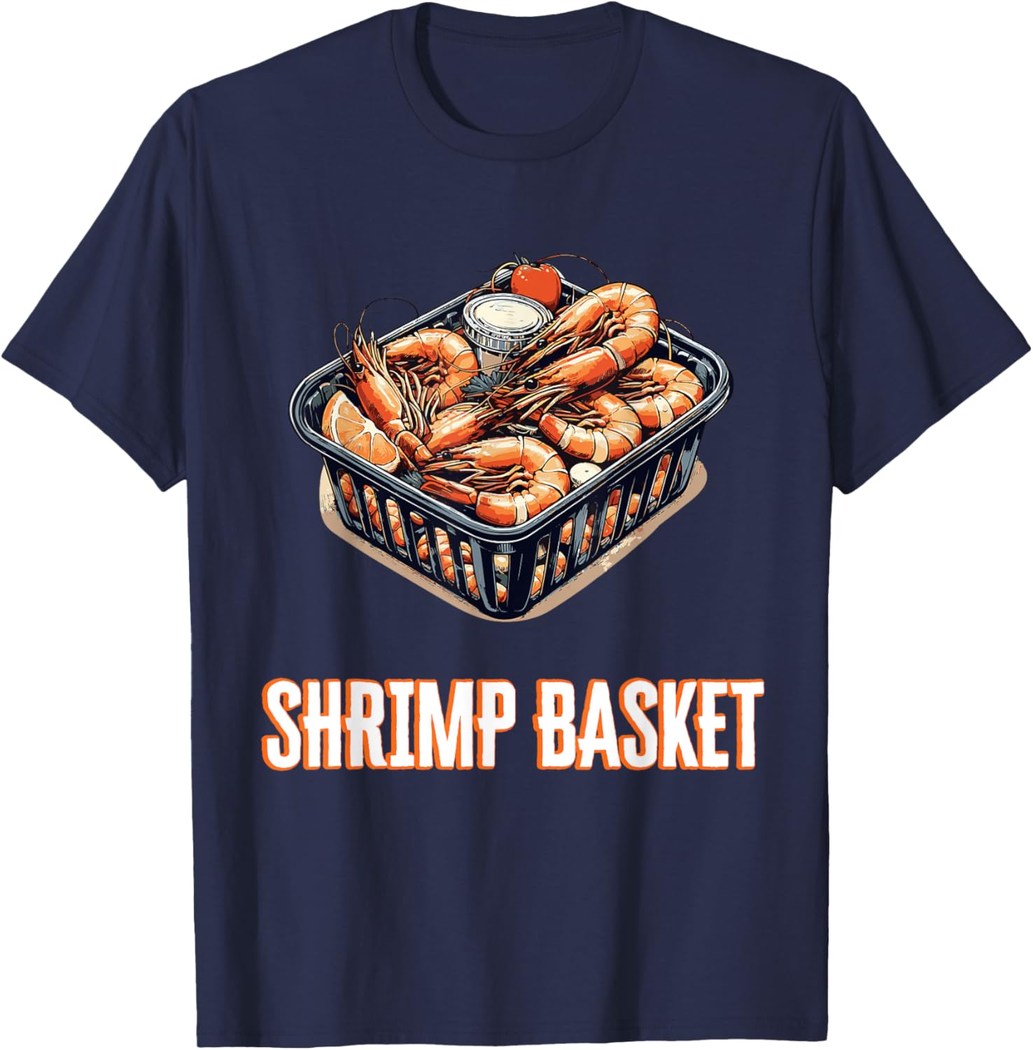 Shrimp Basket Fast Food Fanatic Bite T-Shirt - T-Shirt | Navy