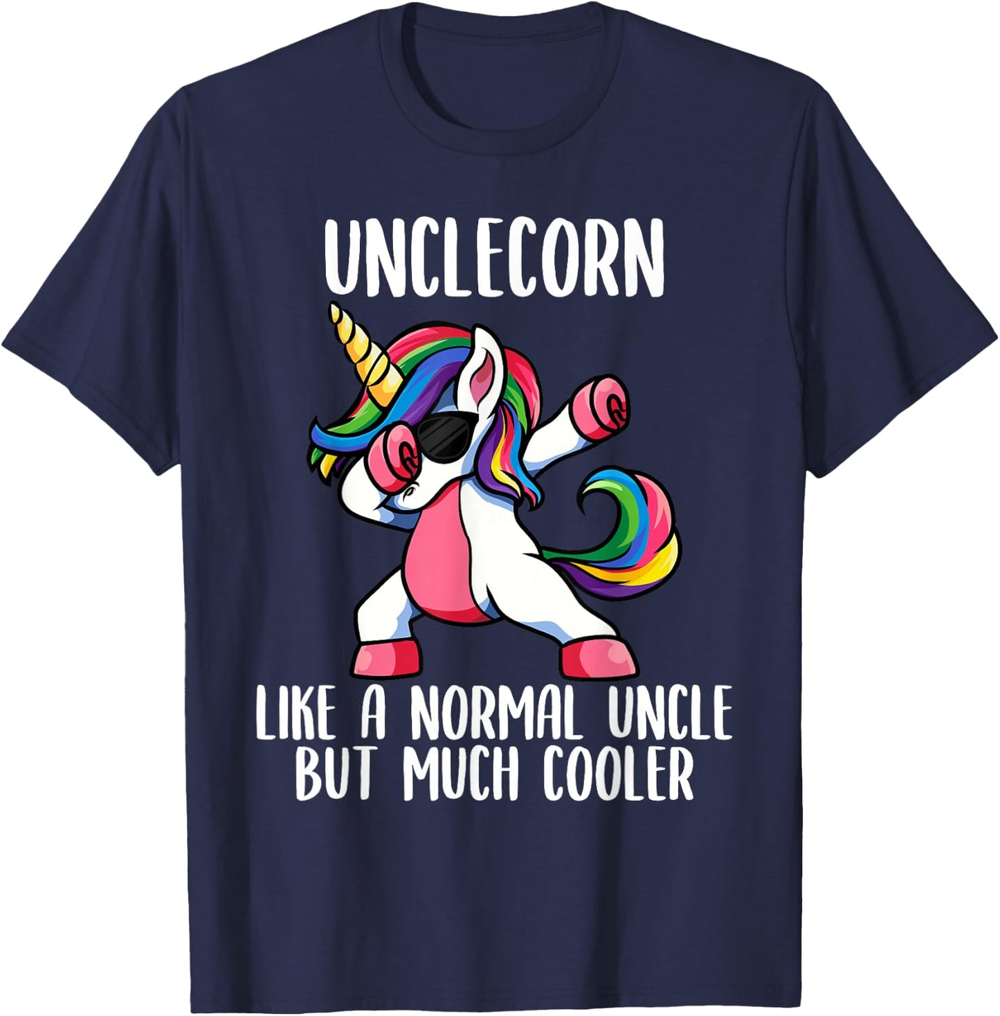 Magical Unicorn Family Matching Outfit Co. UncleCorn Cute , Unicorn Uncle Niece Fun Match Up Adult , Black, Small T-Shirt - T-Shirt | Navy