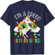 Proud Sister Autism Awareness Cute Unicorn Puzzle Piece T-Shirt - T-Shirt | Navy