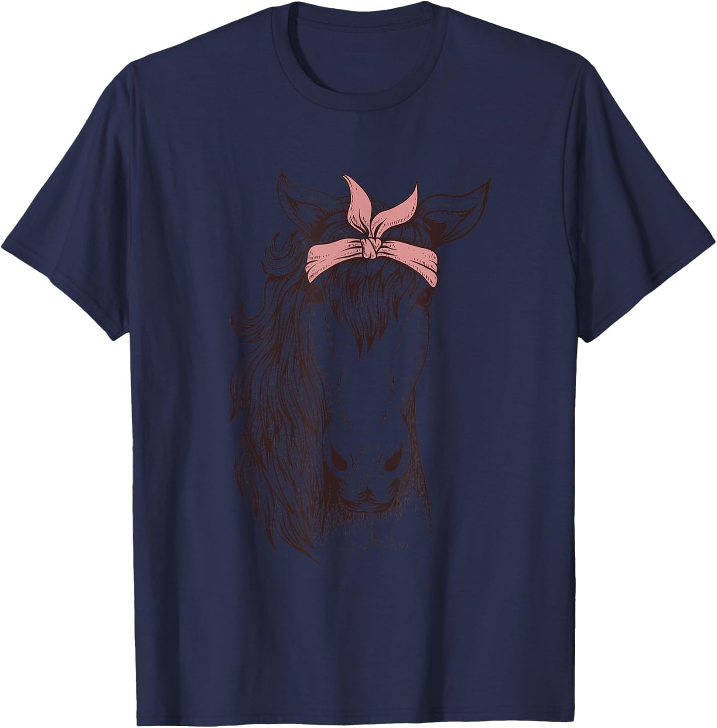 Horse Bandana T Shirt for Horseback Riding Horse Lover Gifts T-Shirt - T-Shirt | Navy
