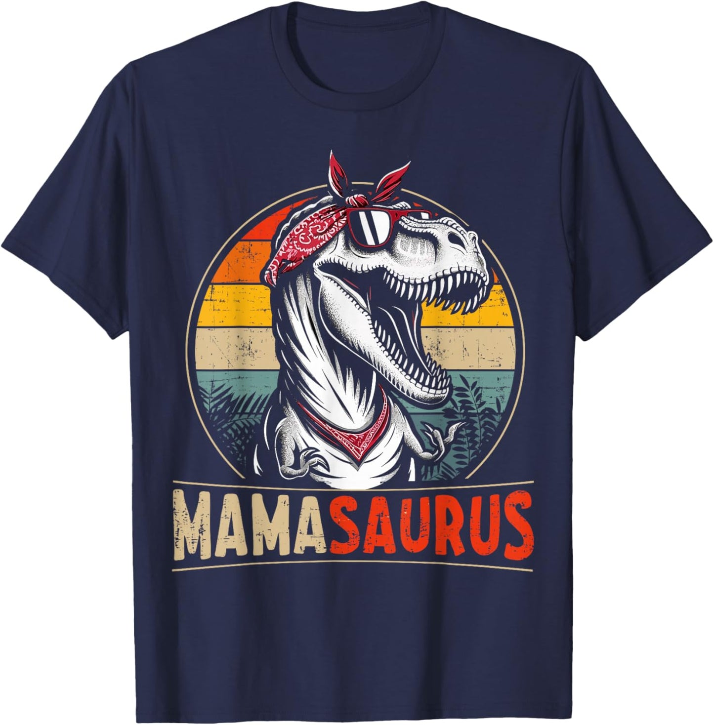 Mamasaurus dinosaur mom for mothers day christmas birthday T-Shirt - T-Shirt | Navy