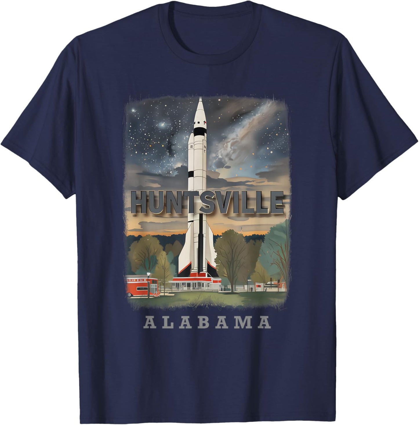 Huntsville Alabama AL Rocket City SD047 T-Shirt - T-Shirt | Navy