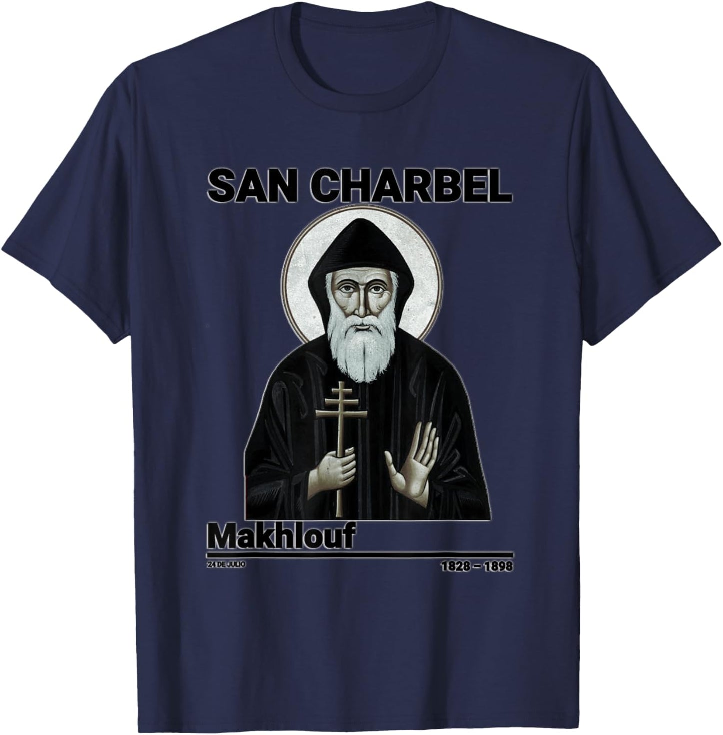 San Charbel Makhlouf, Saint Charbel T-Shirt - T-Shirt | Navy