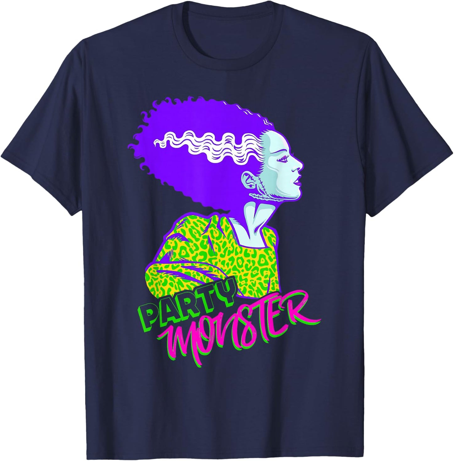 Universal Monsters Bride Of Frankenstein Party Monster T-Shirt - T-Shirt | Navy