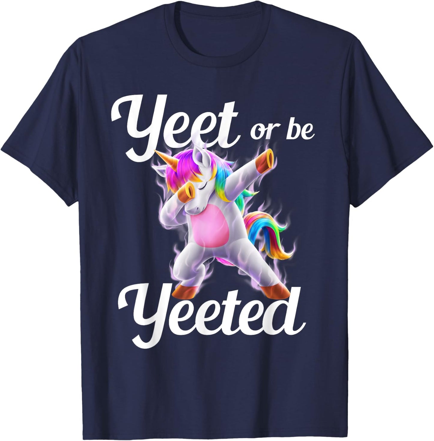 Yeet Or Be Yeeted Dabbing Unicorn Dank Meme Slogan Yeet Kids T-Shirt - T-Shirt | Navy