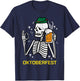 Skeleton Oktoberfest Bavarian Octoberfest German Halloween T-Shirt - T-Shirt | Navy