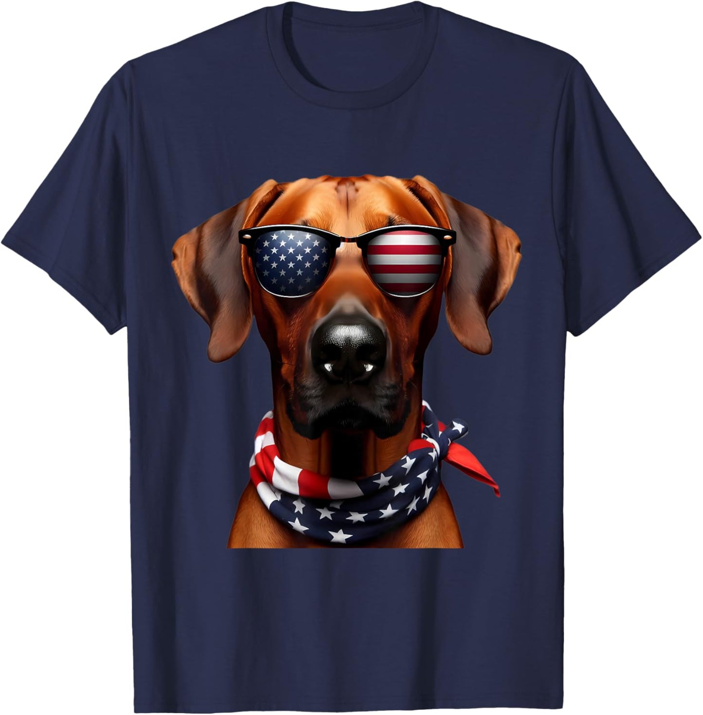 American Rhodesian Ridgeback Dog 4th Of July Owner Patriot T-Shirt - T-Shirt | Navy